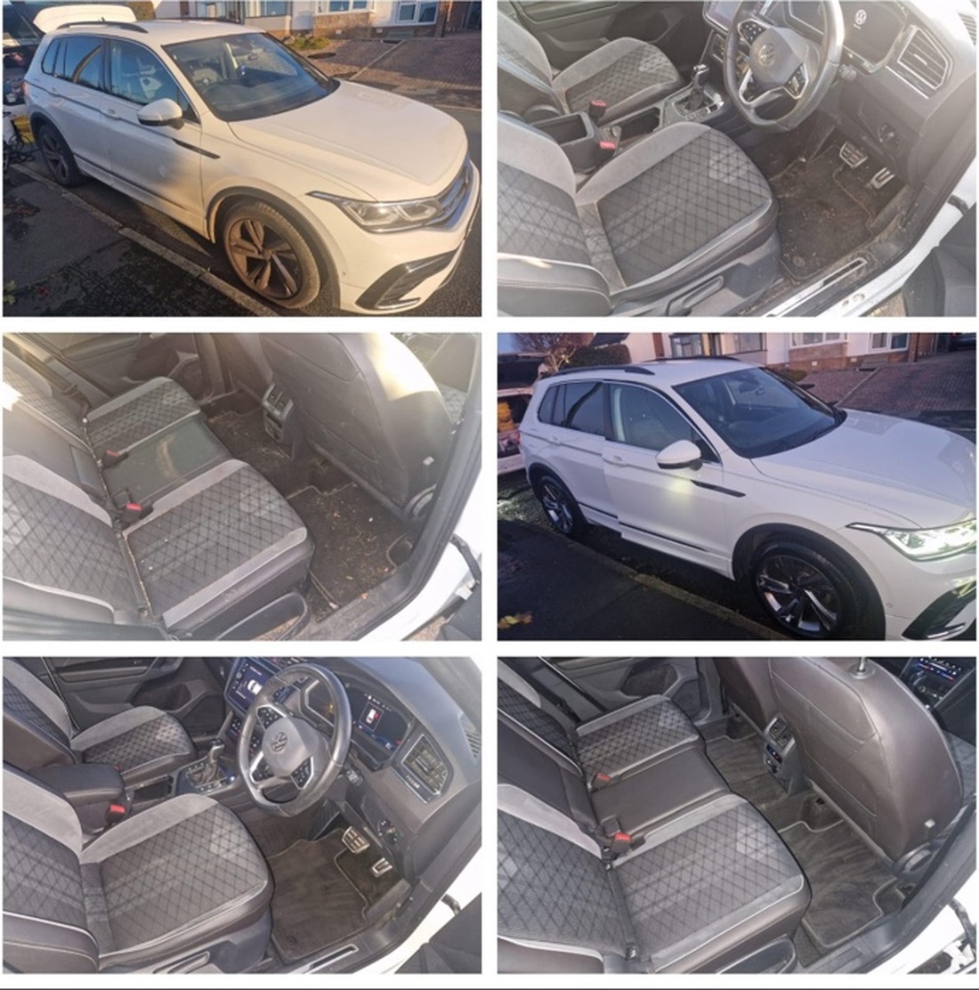 White Volkswagen SUV after a D.J.C mobile valet